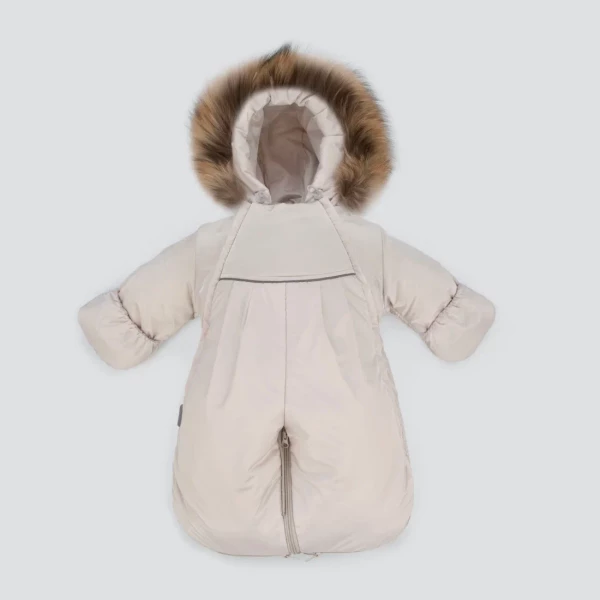 Комбинезон-трансформер "Новый Орсетто", с опушкой, с отворотами, 3 сезона, слоновая кость