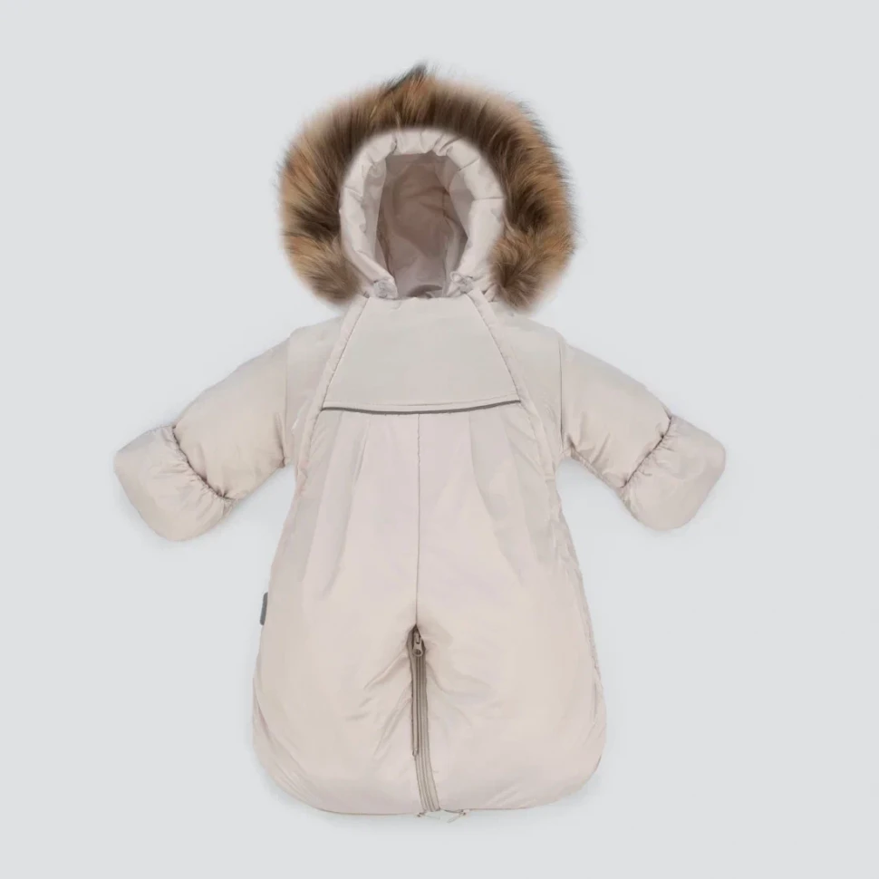 Комбинезон-трансформер "Новый Орсетто", с опушкой, с отворотами, 3 сезона, слоновая кость Комбинезон-трансформер "Новый Орсетто", с опушкой, с отворотами, 3 сезона, слоновая кость