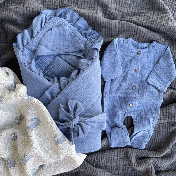 Комплект с рюшами из муслина Лето Индиго 