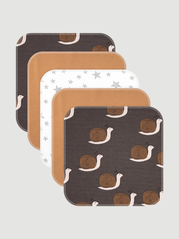 Набор платочков-слюнявчиков Mjölk Улитки 20*20 см 