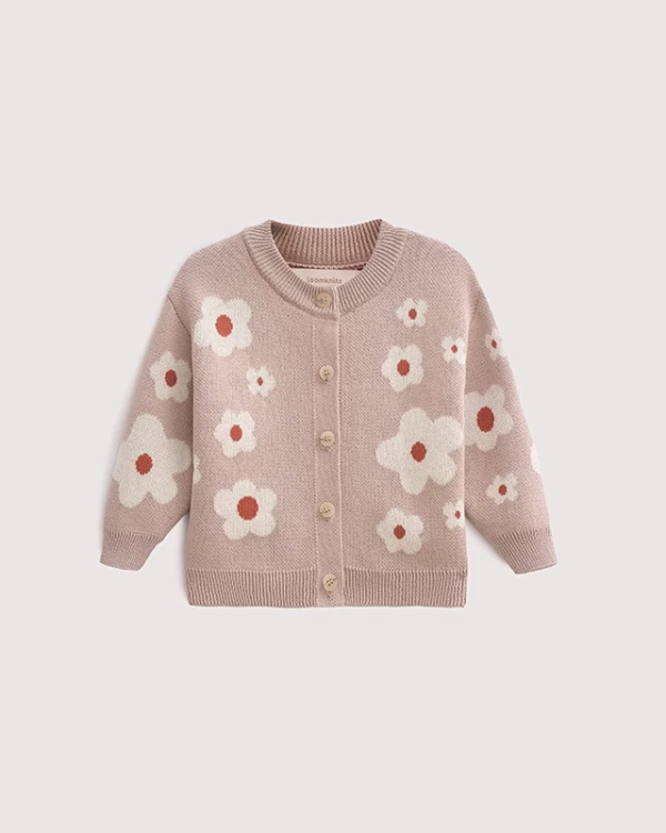 Кардиган детский вязаный Пудровый