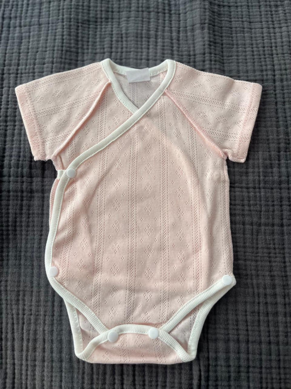  Боди короткий рукав ажур Розовый