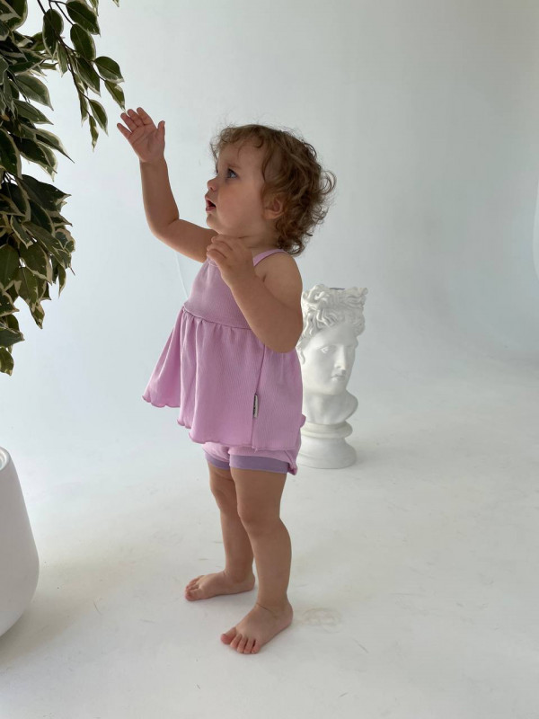 Комплект Рибби 2 предмета ( платье на лямках+трусы) Лаванда