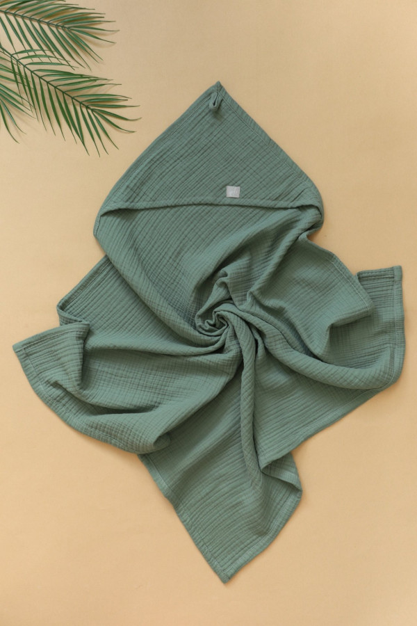 Муслиновый уголок для купания  Зеленый  95*95 см