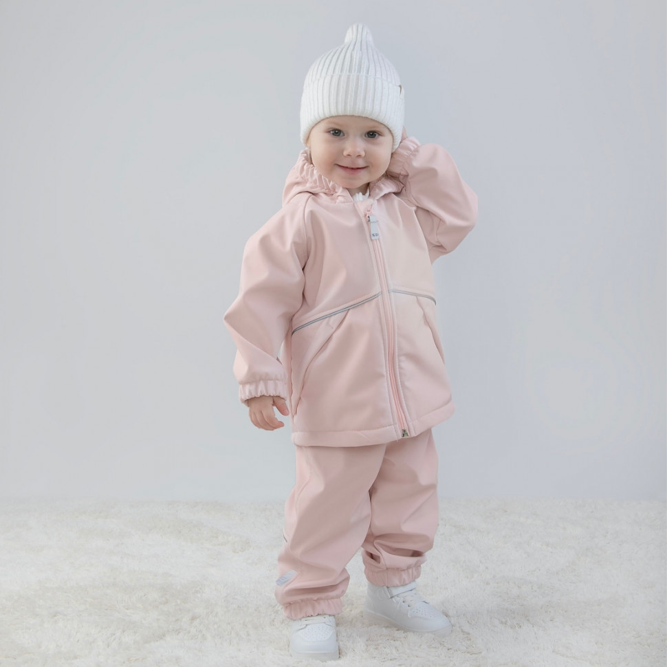Комплект "Софтшелл" демисезонный, розовая пудра