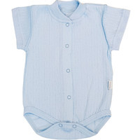 Боди с коротким рукавом ажур голубой