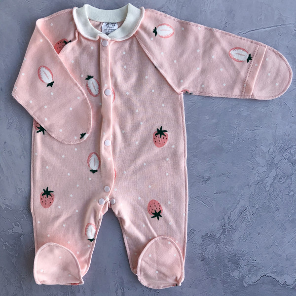 Слип швы наружу Клубничка на розовом 