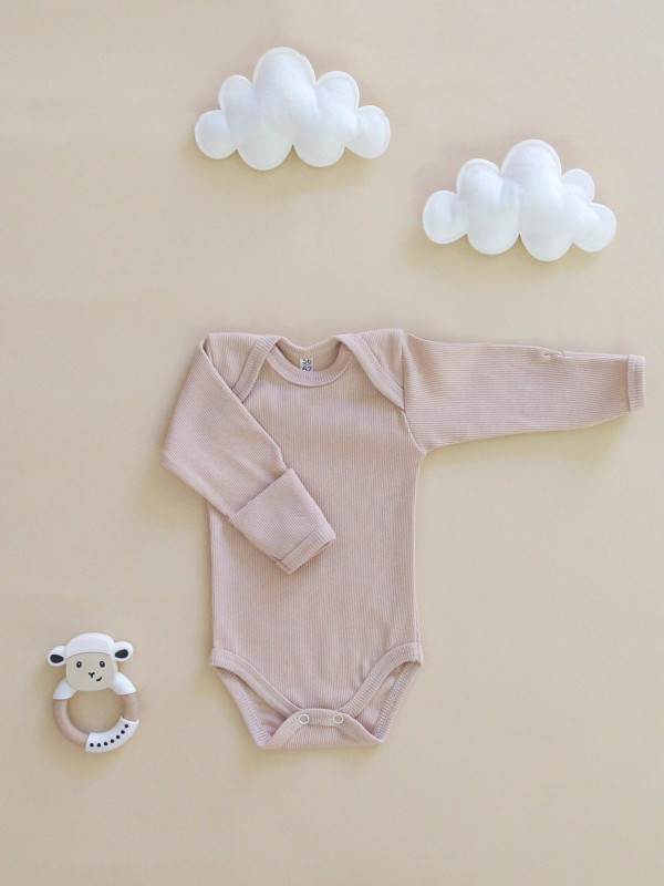 Боди с длинным рукавом (кашкорсе) Бежевый 