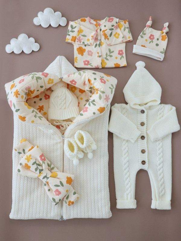 Комплект на выписку и прогулку Цветочки 