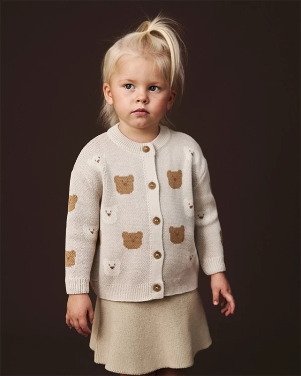 Кардиган с мишками Бежевый