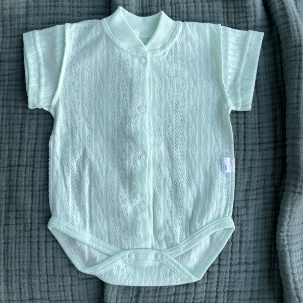 Боди с коротким рукавом ажур салатовый