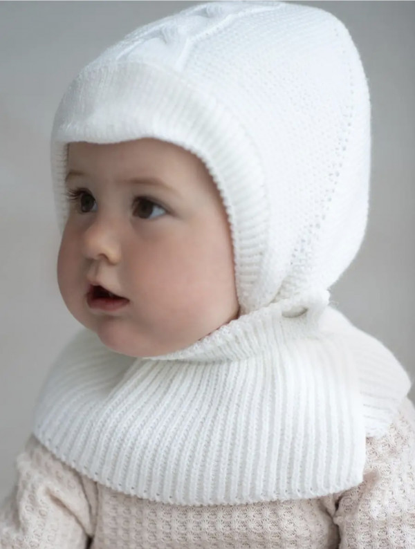 Шапка дет. "Капор Кнопа зима" хб подкл, утепл. Белый
