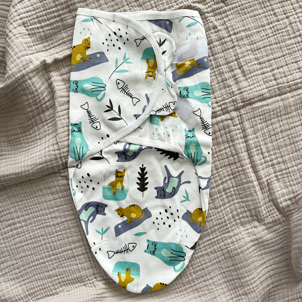 Пеленальный кокон на липучке Стильные коты