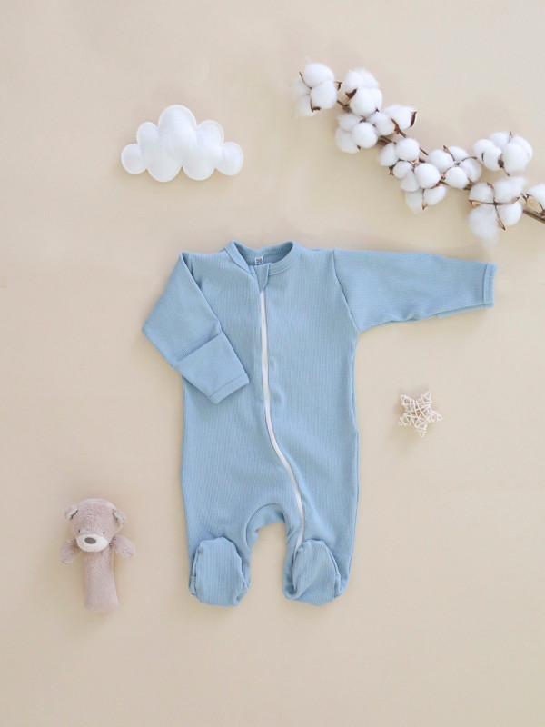  Комбинезон на молнии (кашкорсе) Синий туман 