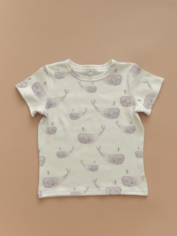 Футболка бледно-сиреневый Киты