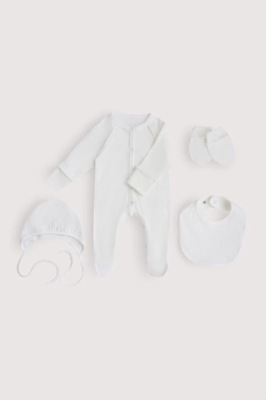 Комплект на выписку ажурный Молочный