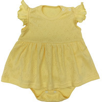 Боди-платье ажур желтое