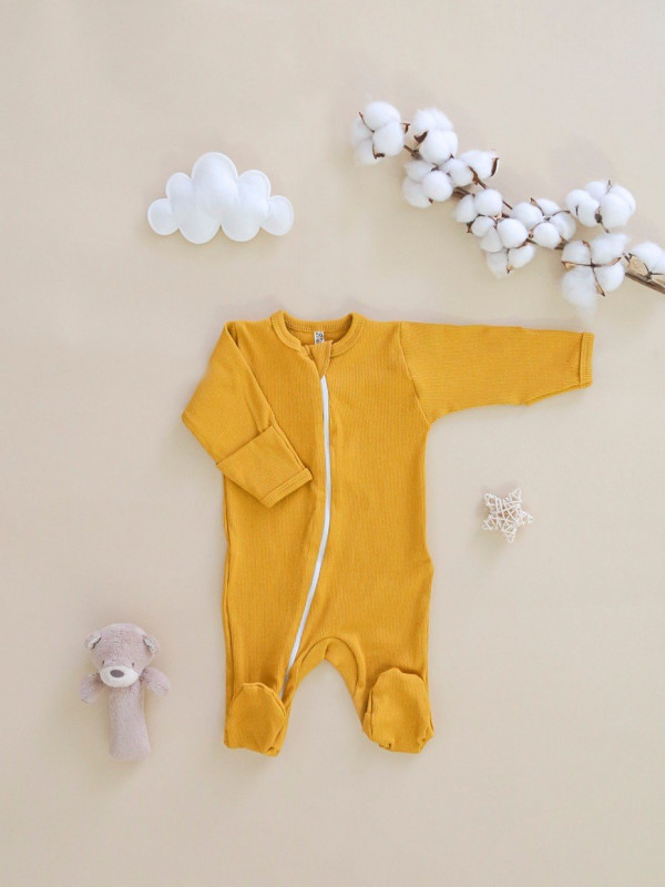 Комбинезон на молнии (кашкорсе) Горчичный
