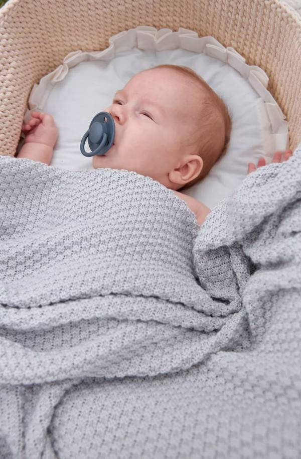 Плед райс из 100% органического хлопка 100х100 см Стальной 