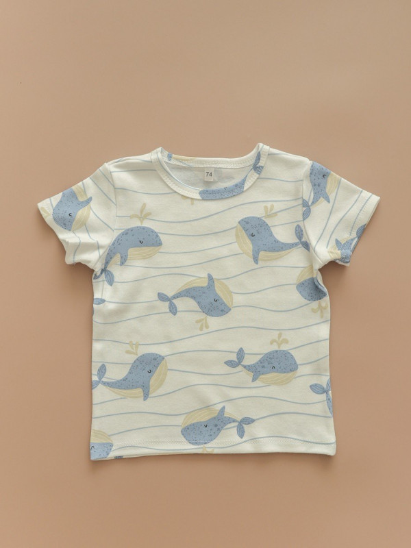 Футболка Небесно-голубой киты 