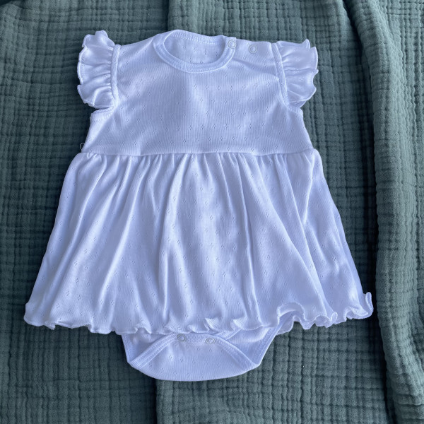 Боди-платье ажур белое