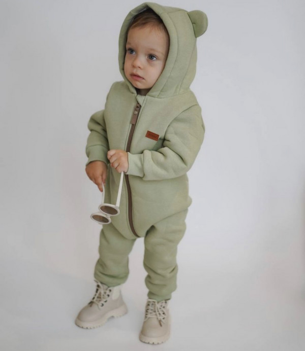 Комбинезон Мишка начес Зелёный 