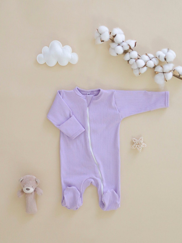 Комбинезон на молнии (кашкорсе) Сиреневый 