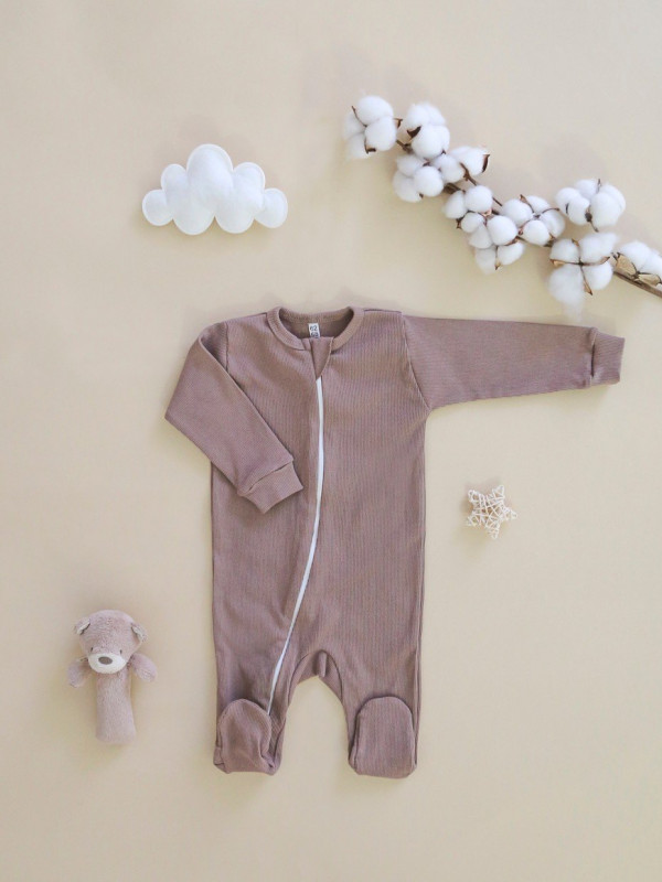 Комбинезон на молнии (кашкорсе) Шоколадный 