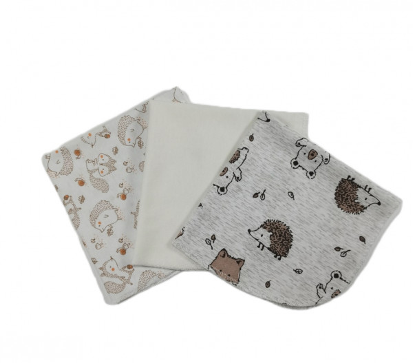 Салфетка трикотажная кулирка 27х27см в уп 3шт Экрю