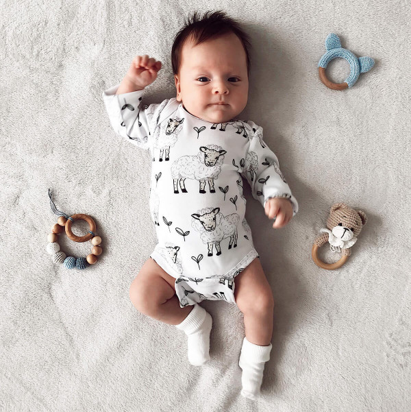 Боди Mjölk Овечки с длинным рукавом