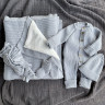 Комплект на выписку из 5-ти предметов (Конверт-одеяло Лапша на шерпе ) Серый 