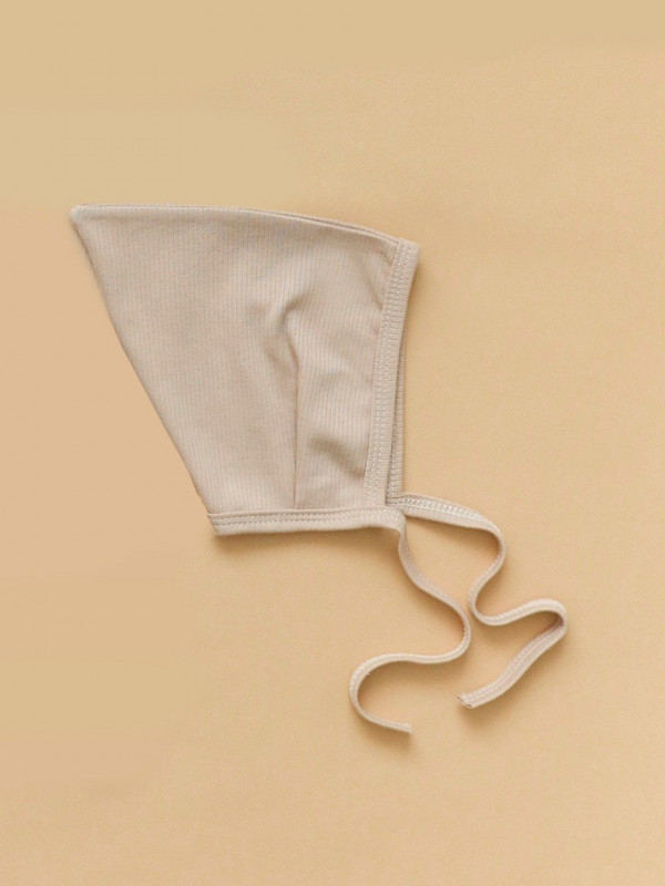 Чепчик трикотажный "Полоска" Бежевый 