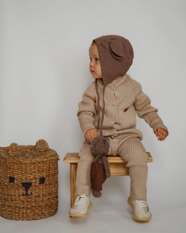 Комбинезон вязаный бежевый