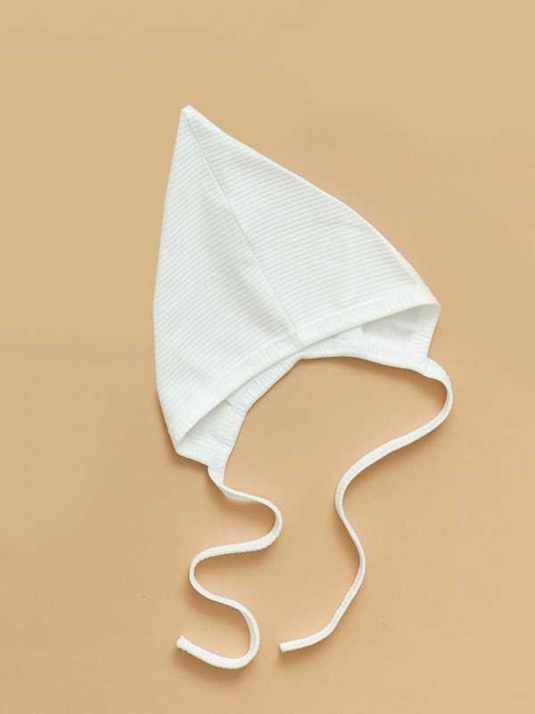 Чепчик трикотажный "Полоска" Молочный 