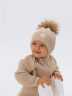 Шапка коса с подкладом (меринос) Бежевый 