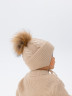 Шапка коса с подкладом (меринос) Бежевый 