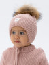Шапка коса с подкладом (меринос) Пудровый 