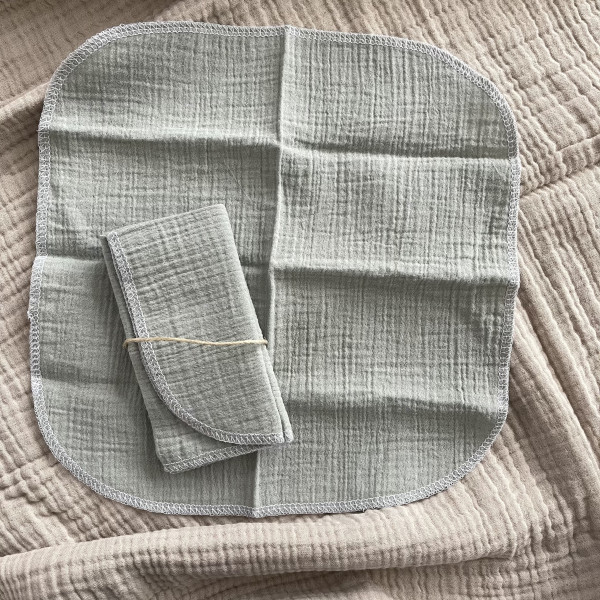 Платочки муслин 25*25 см 3 шт Мята