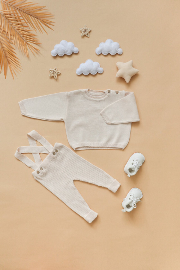 Комплект вязаный для малыша Бежевый 