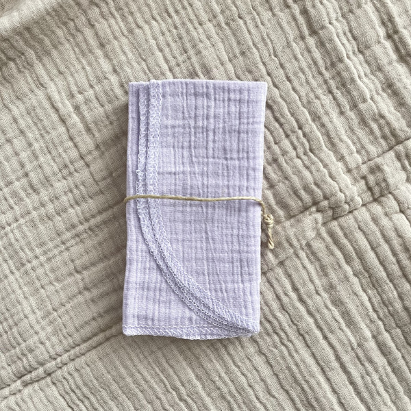 Платочки муслин 25*25 см 3 шт Лаванда 