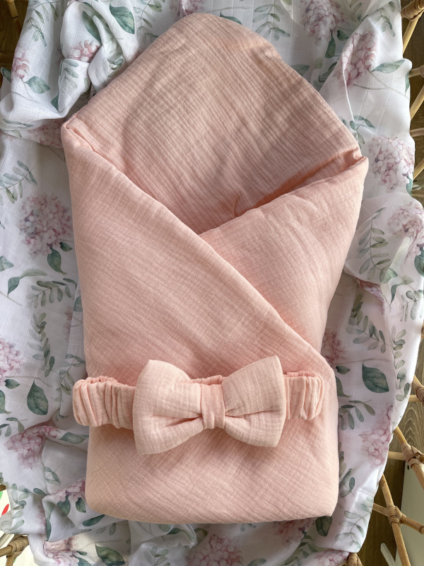 Конверт-одеяло с бантом "Жатка" Розовый 