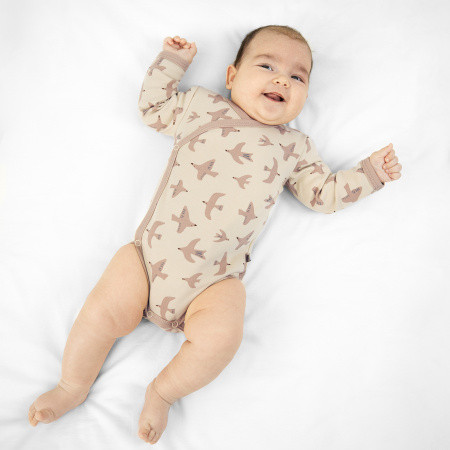 Боди с длинным рукавом «Латте» Птички