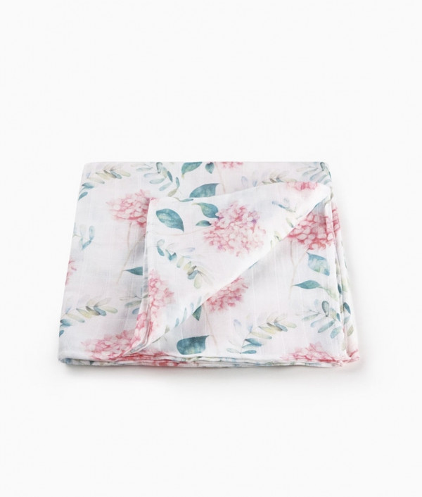 Муслиновая пеленка Гортензия 80*80 см
