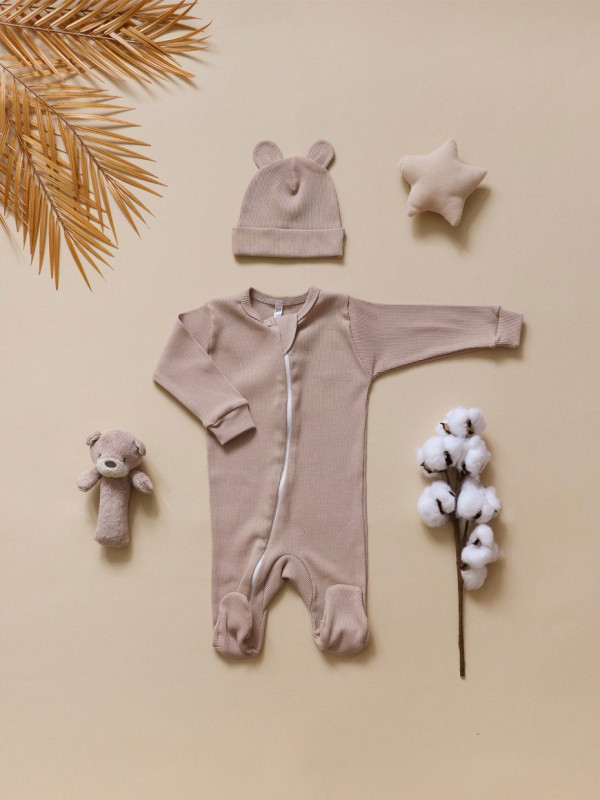  Комбинезон на молнии (кашкорсе) Бежевый 