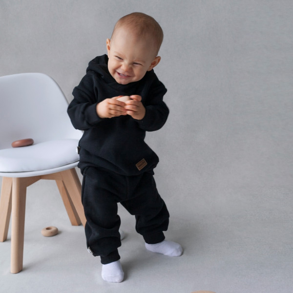 Спортивный костюм "Оверсайз" худи+штаны, футер Черный