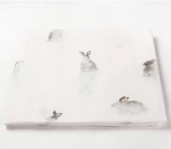 Муслиновая пеленка Кролики Акварельные 80*80 см 
