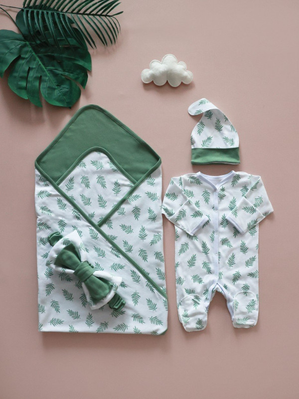 Летний комплект на выписку Оливковый